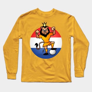 Orange soccer lion Long Sleeve T-Shirt